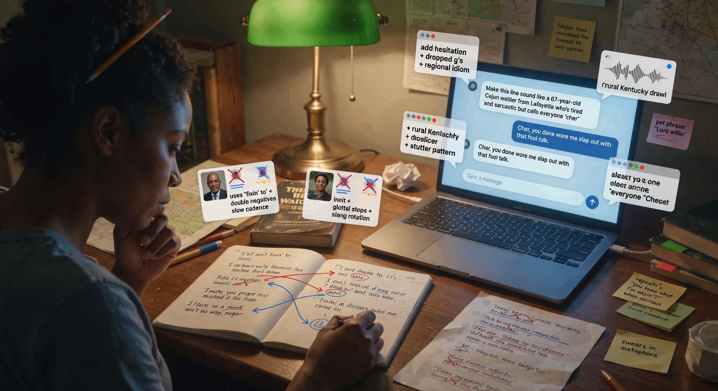 How to Use AI to Build a Character's Spoken Dialect and Idiolect